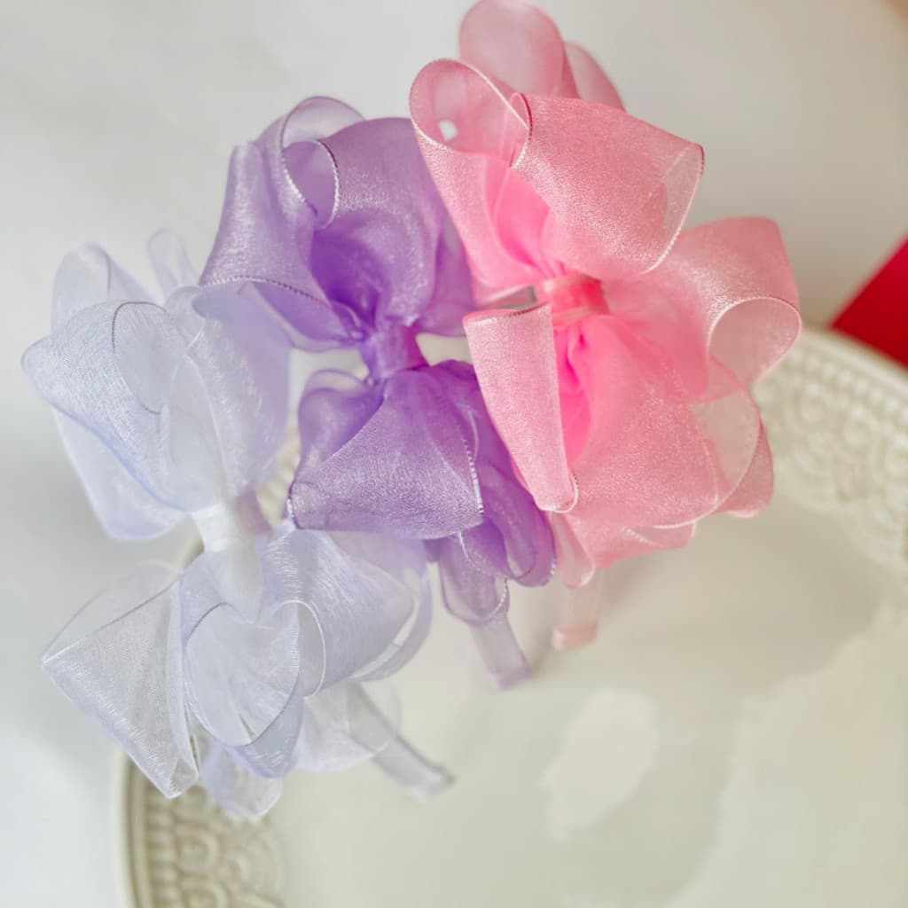 Kit 3 tiaras infantil / Tiara luxo / arco infantil/ arco de cabelo / Tiara organza lisa -BO