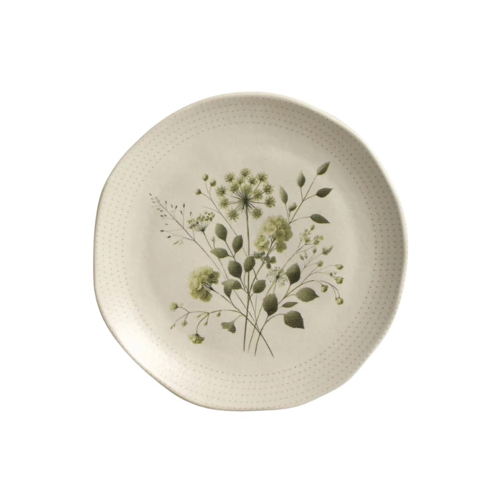 Prato Sobremesa Em Cerâmica Orgânico Ammi 19,5cm Porto Brasil