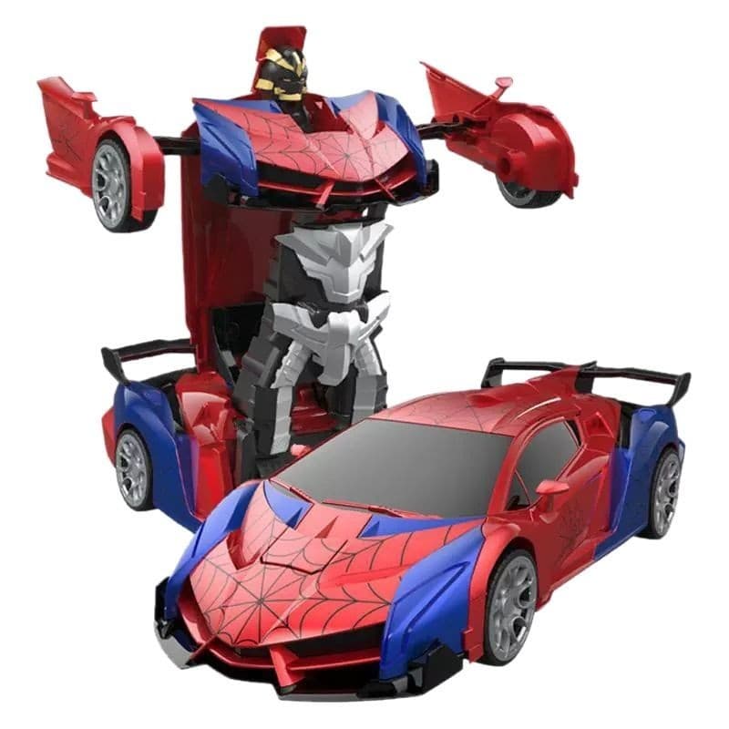 Carro De Controle Remoto Deformado Por Aranha 2.4G 1 : 18 Robô Transformado Com Um Clique Brinquedo Infantil Elétrico