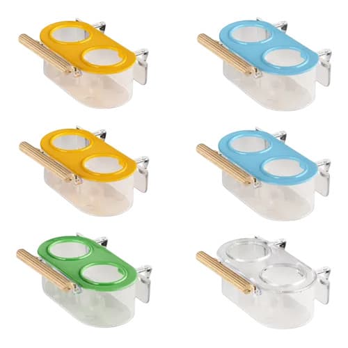 Comedouro com Gancho e Poleiro 2 Furos - Diversas cores