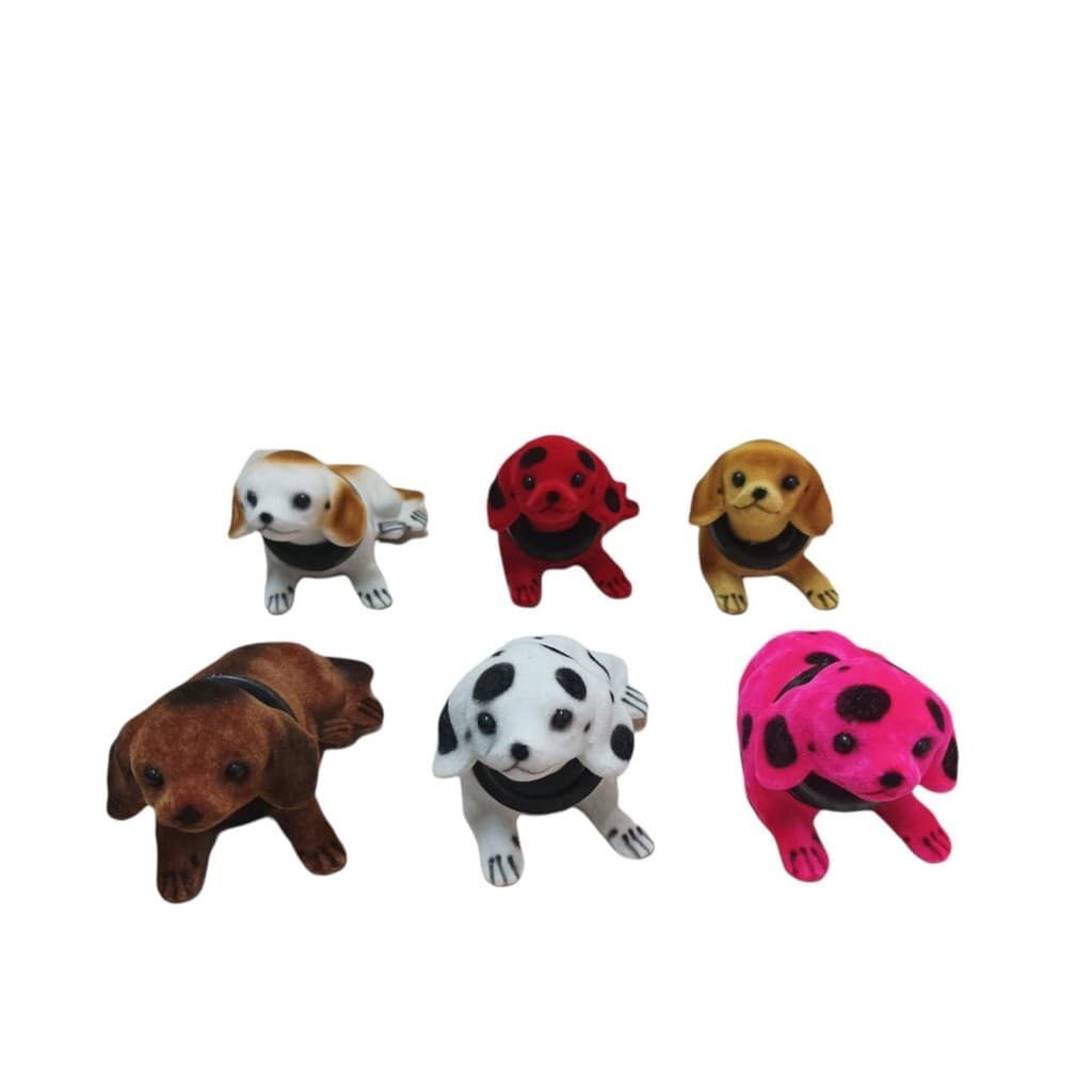 Kit com 5 peças Cachorrinho que balança a cabeça , para decoração de carros e ambientes