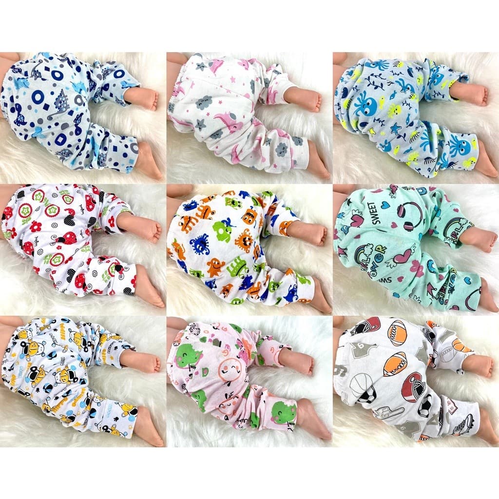 Kit 6 Mijão Culote Estampado Calça Bebê Pé Aberto 100% Algodão Antialérgico