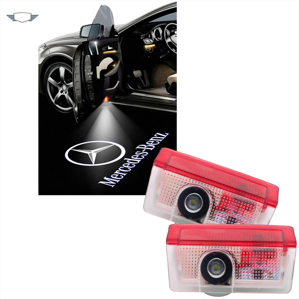 Kit Acessorios Luz Led 2 Portas Projetor Mercedes W205 C180 C200 C250 Gla Par