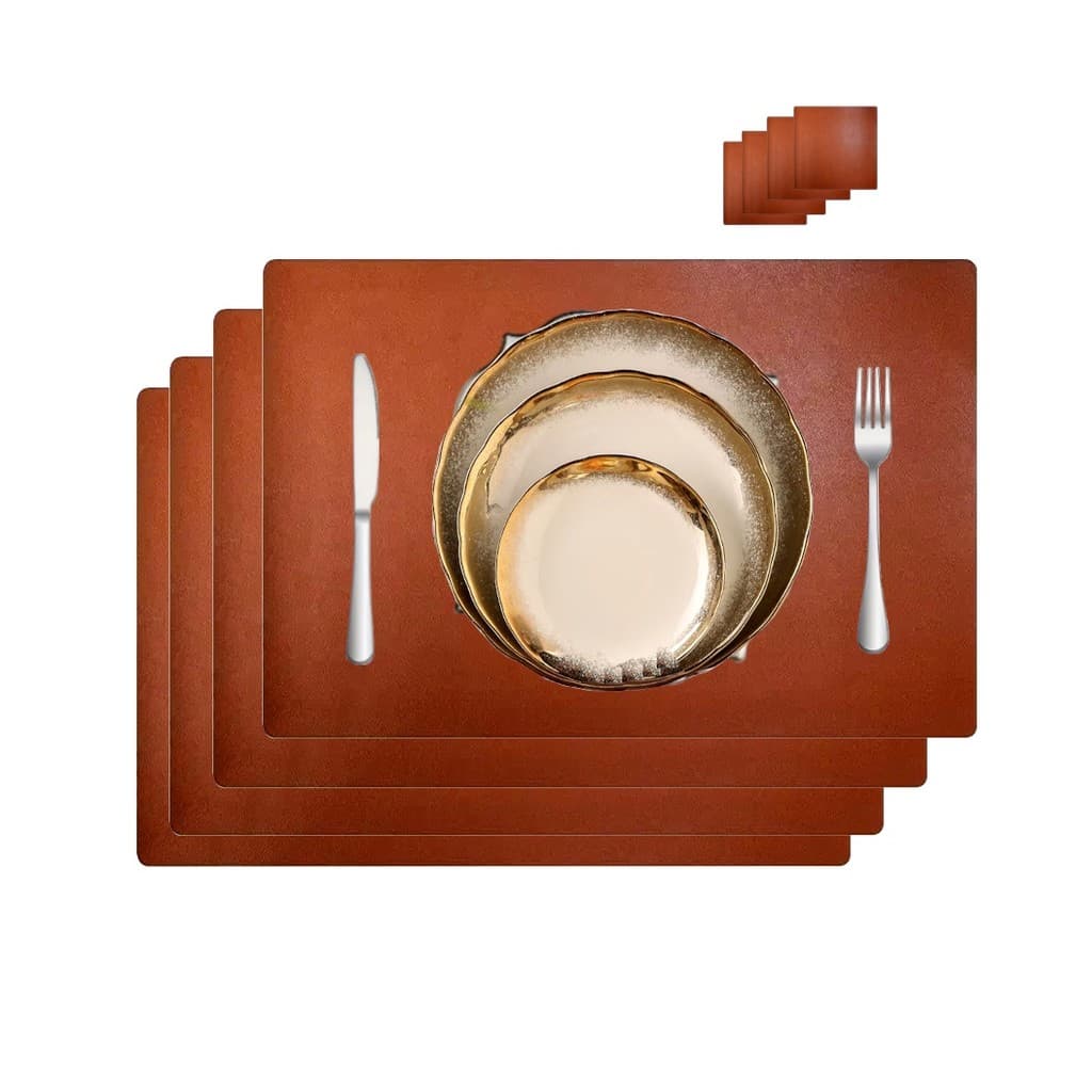 8 JOGOS AMERICANOS MESA JANTAR IMPERMEÁVEL  + PORTA COPOS