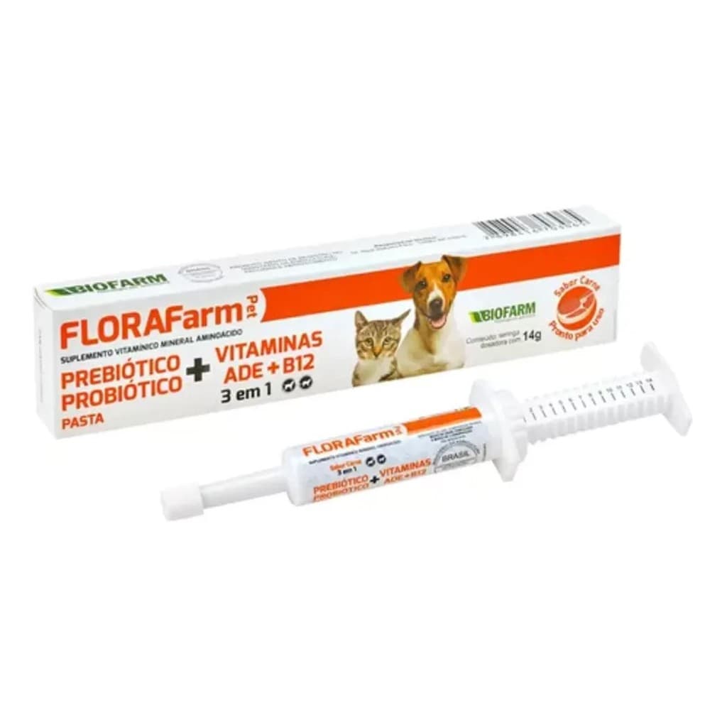 Remédio para Diarreia  em Cães e Gatos Florafarm 3 em 1