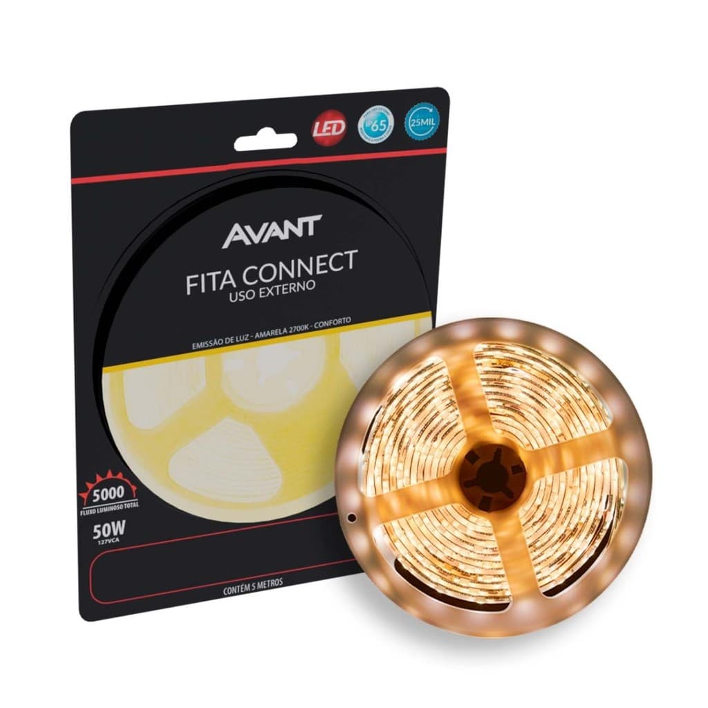 Fita Led Connect 10wm 2700k 5m 127v Tensão Direta Externo