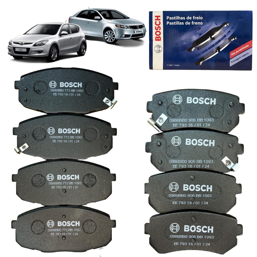 Pastilha De Freio i30 2.0 2009 A 2012 Cerato 1.6 2009 2010 2011 Dianteira e Traseira Bosch