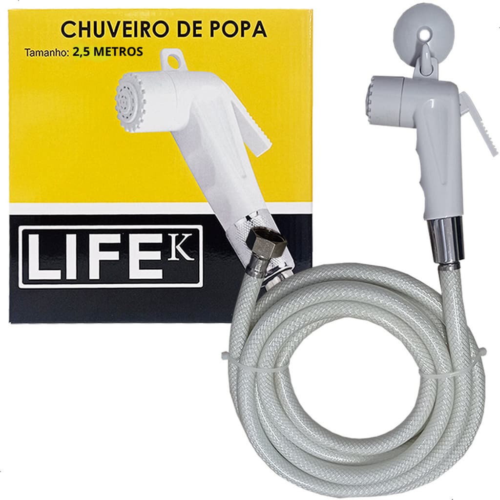 Chuveiro De Popa Ducha Náutica Com Mangueira 4m e 2,5m Lancha Barco