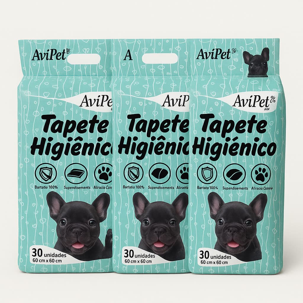 Tapete Higiênico Avipet Clean Cães 60x60cm C/ 90 unidades
