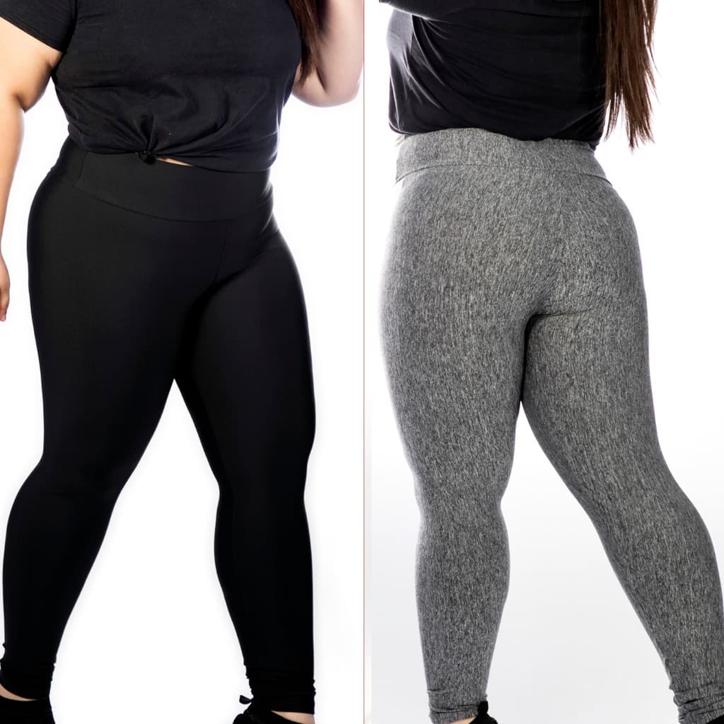 Calça Legging Plus Size Feminina Cós Alto Suplex Academia Fitness G1 G2 G3