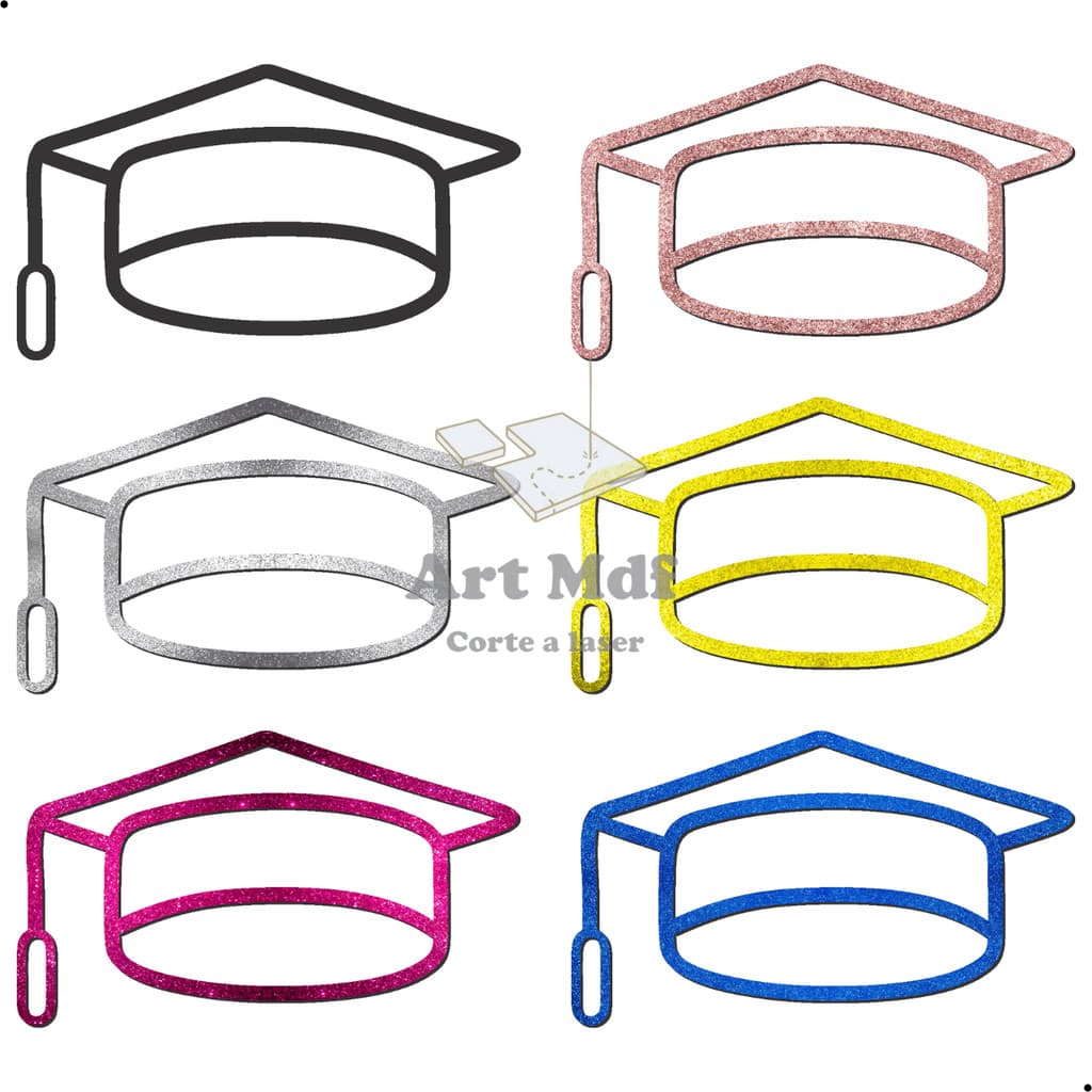 Aplique Mdf Capelo 40cm diversas Cores Decorativo Festa Aniversario Decoração Formandos Chapeu Formatura
