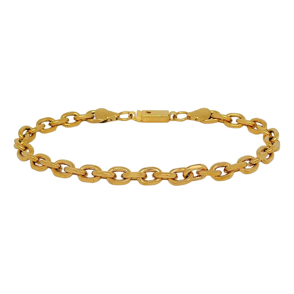 Pulseira Cadeado 5mm Banhado Ouro 18k Fecho Gaveta Original
