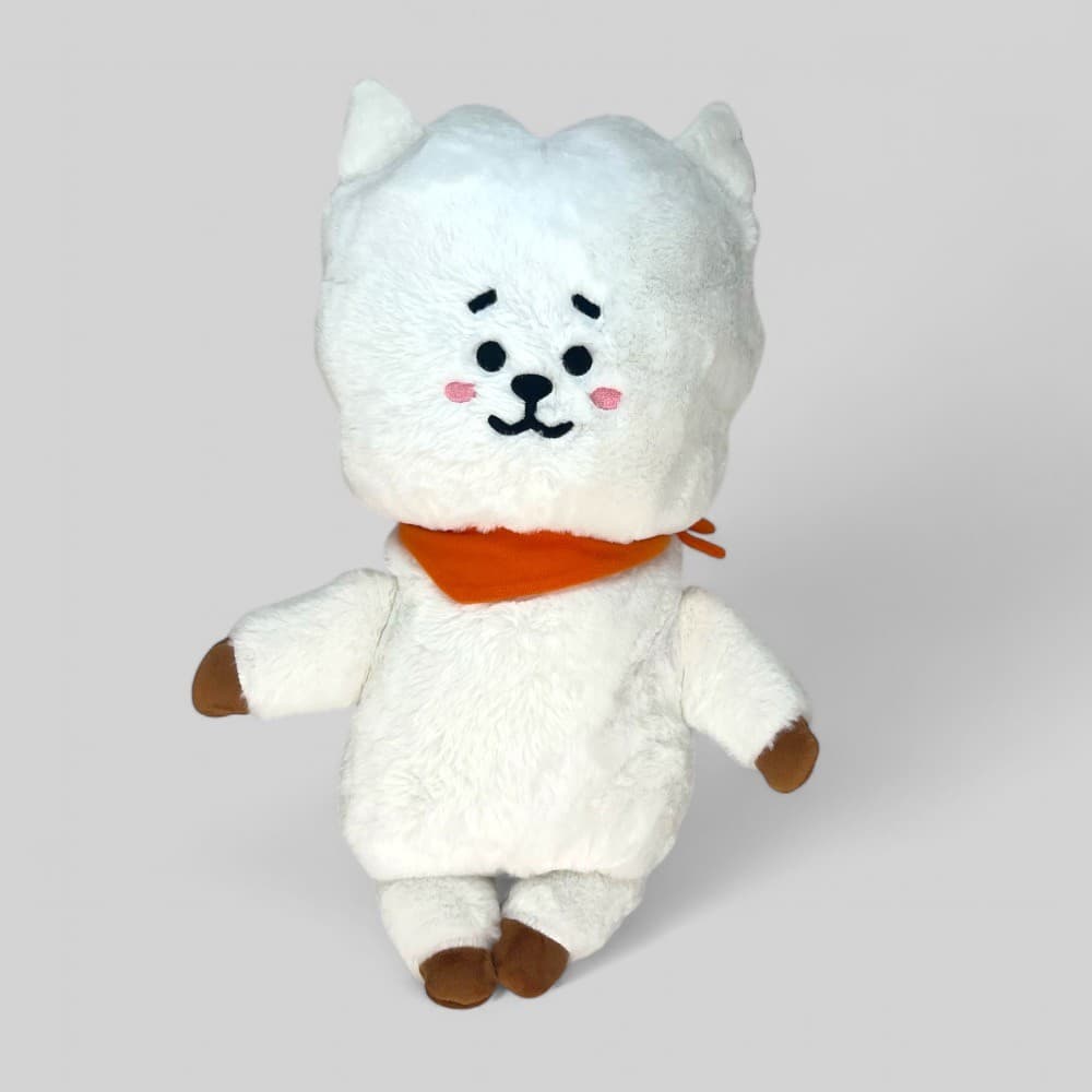 Pelúcia BT21 RJ Original Miniso 41cm – Brinquedo Decorativo Macio e Felpudo