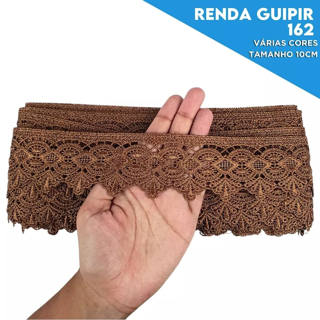 Renda Guipir CHL-162 - 5.0 Cm -  Rolo C/13.7 Metros Cor:Marrom