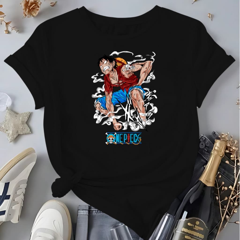 Camiseta Feminina Luffy Gear Anime One Piece Blusa 100%Algodão