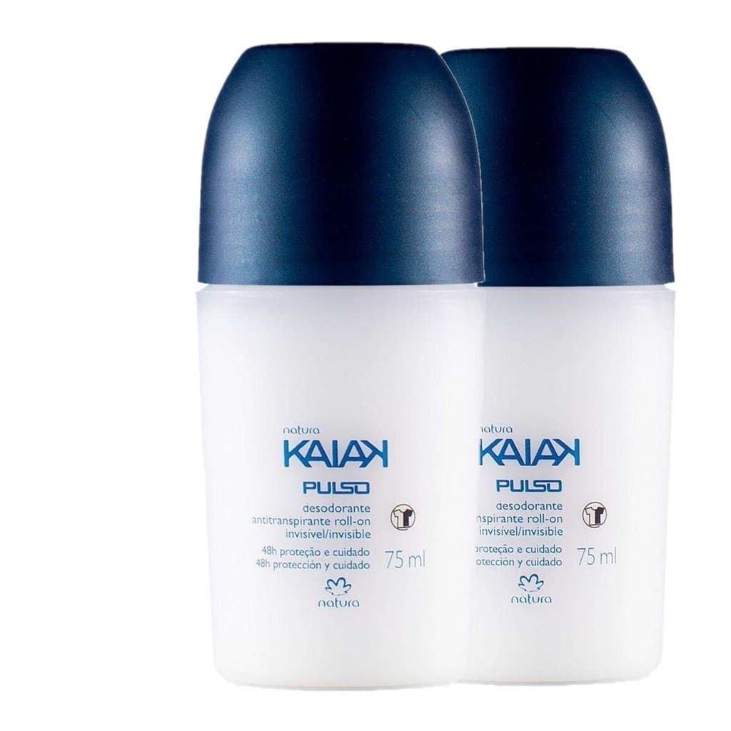 Kit Com 2x Desodorante Roll-On Kaiak Pulso Masculino Natura rollon - 75ml