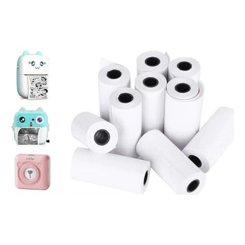 Kit 10 Rolo De Papel Térmico 57*30mm Branco Mini Impressora