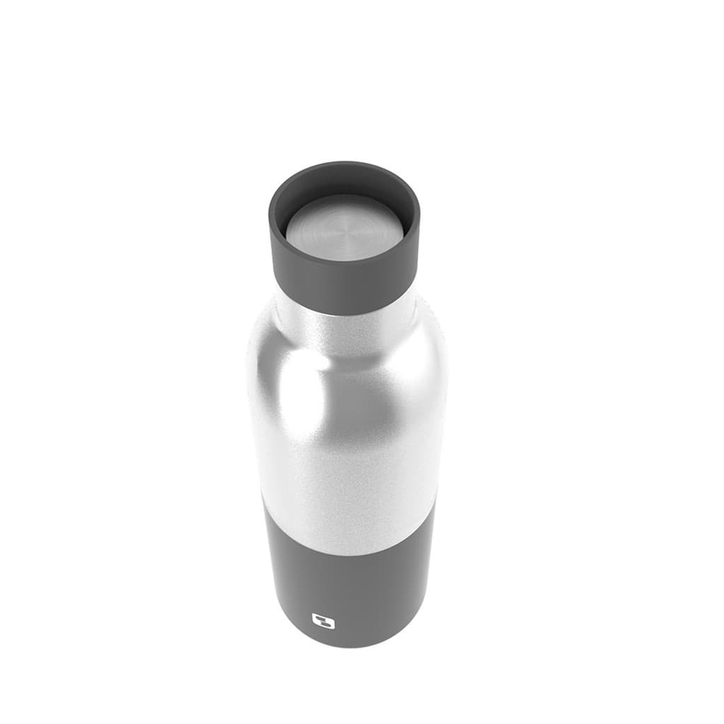 Garrafa Urbana Inox e Cinza 450Ml Clique Na Tampa Soprano