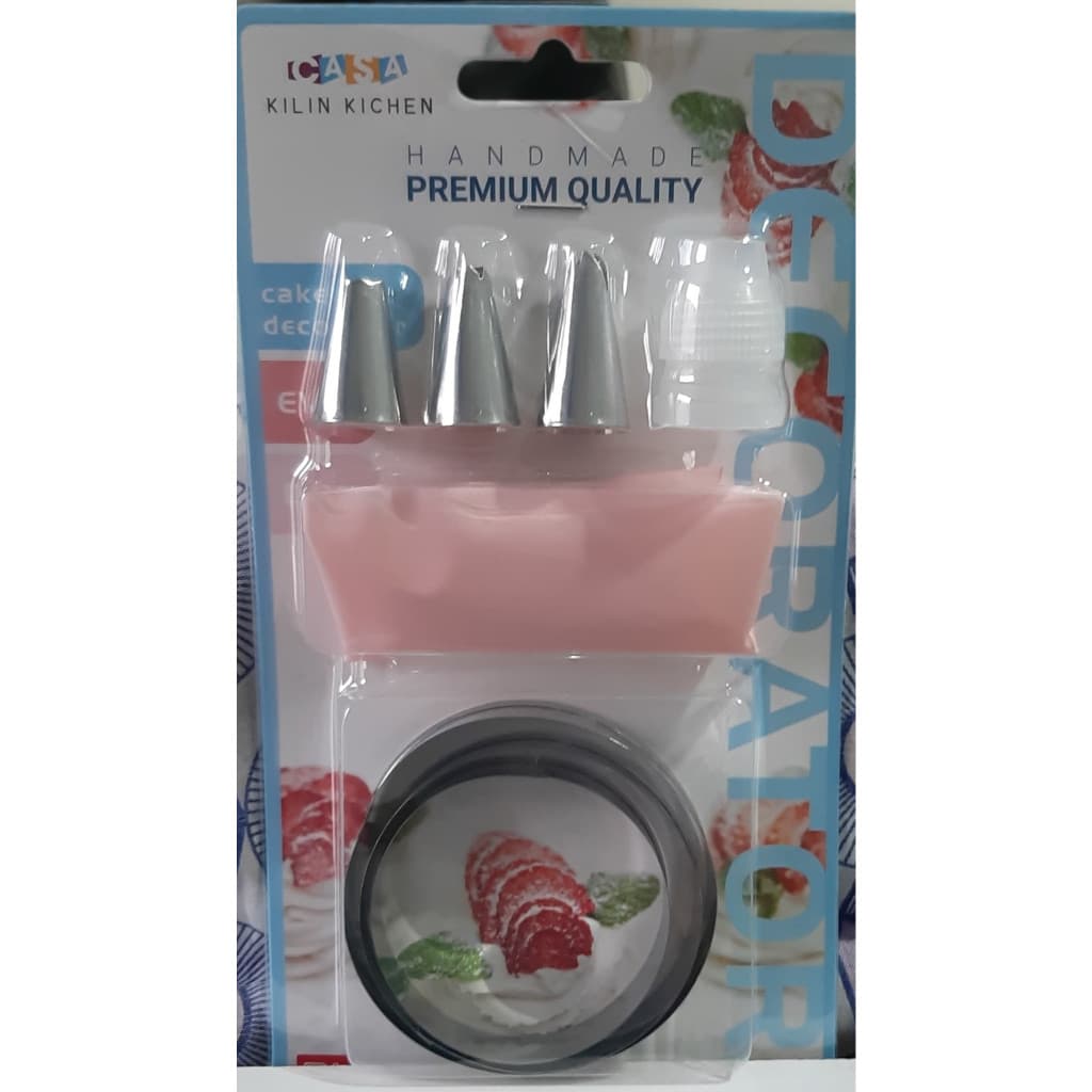 Saco de confeitaria  + 3 bicos de aço inoxidável