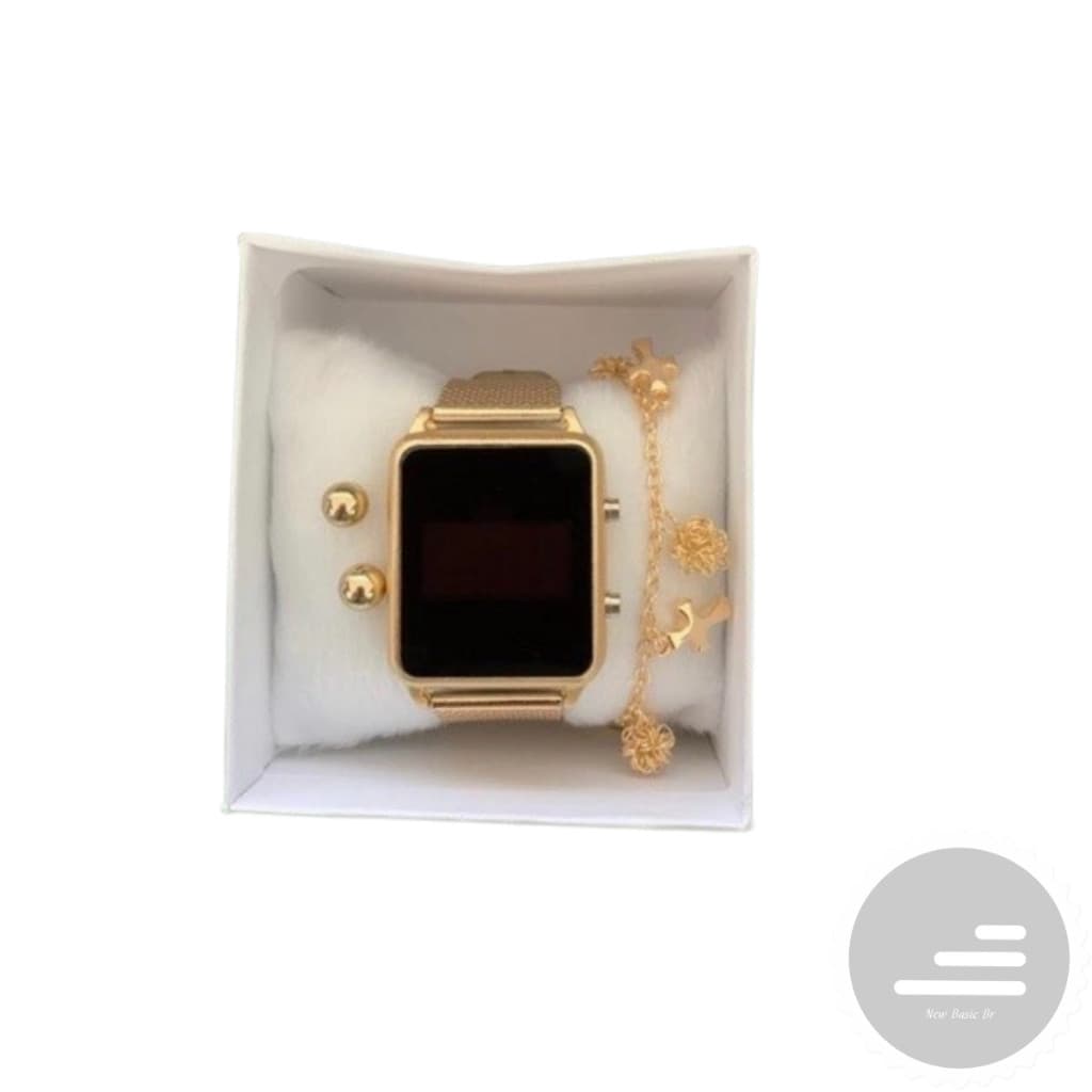 Relogio feminino digital de led quadrado watch+pulseira aleatória PROMOÇÃO