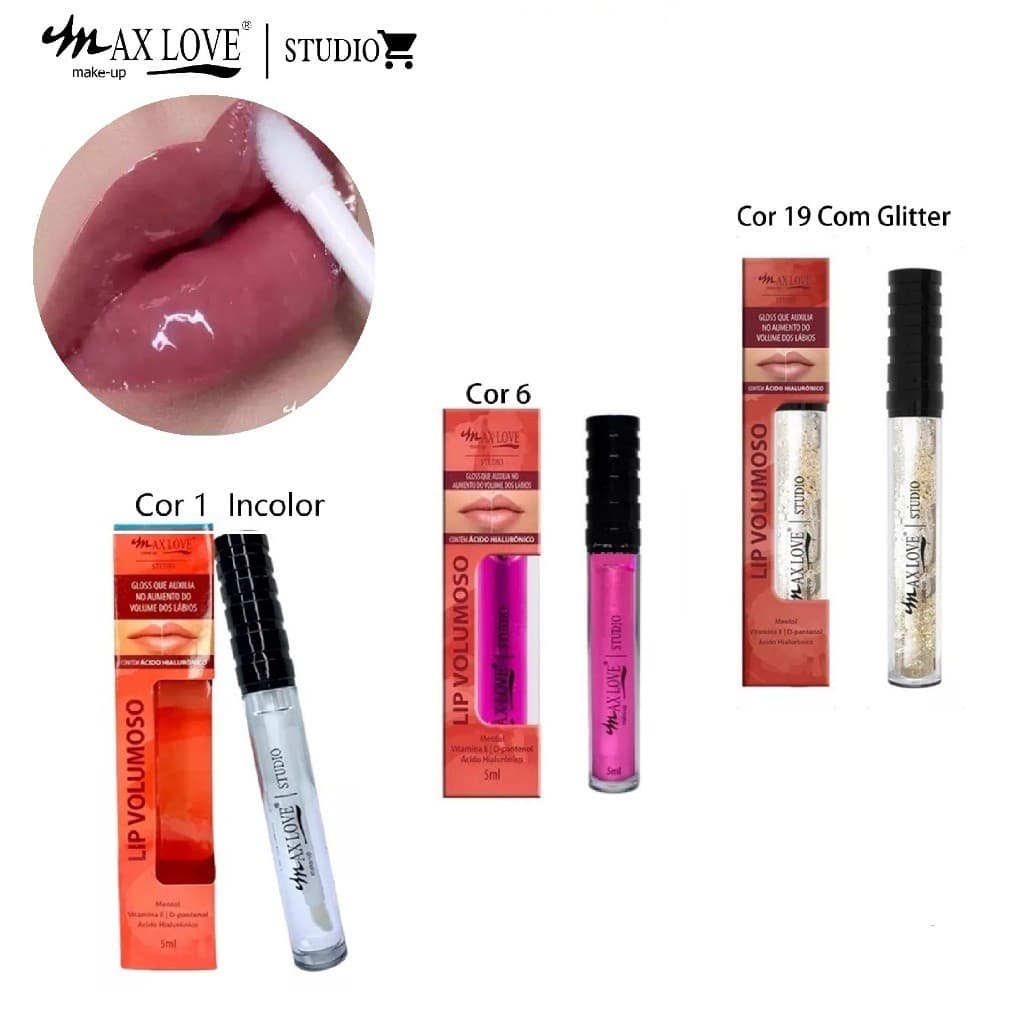 Vários Cores Gloss Labial Mais Vendidos Volumoso Vegano - Max Love