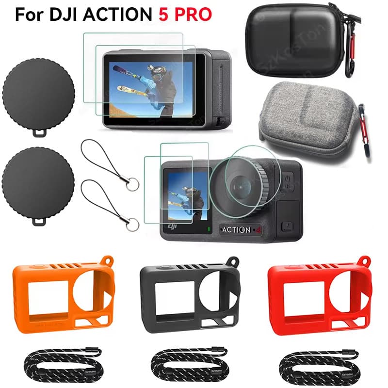 Capa Protetora De Silicone Para DJI OSMO Action 5 Pro Lente OSMOAction Acessórios Câmera