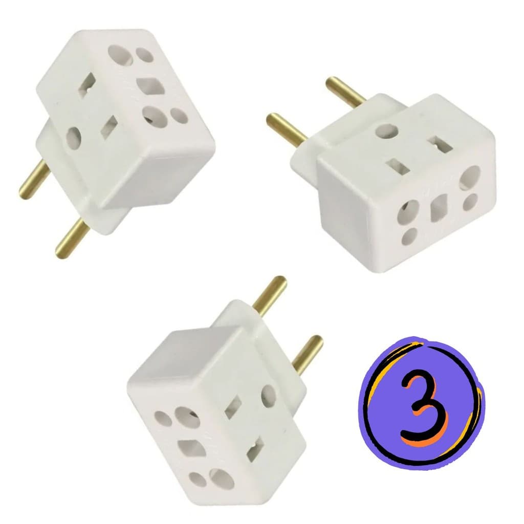 Kit com 3 Adaptador Tomada Bob Esponja 10A 20A Bivolt Padrão Novo