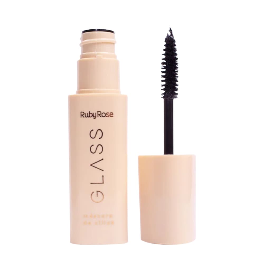 Máscara Cílios Rímel Ruby Rose Glass Longa Duração Volume Acabamento Natural Maquiagem Vitamina E Olhar Deslumbrante