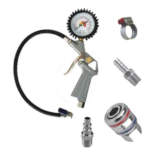 Calibrador De Pneus Manômetro + Engate Rápido Compressor Ar