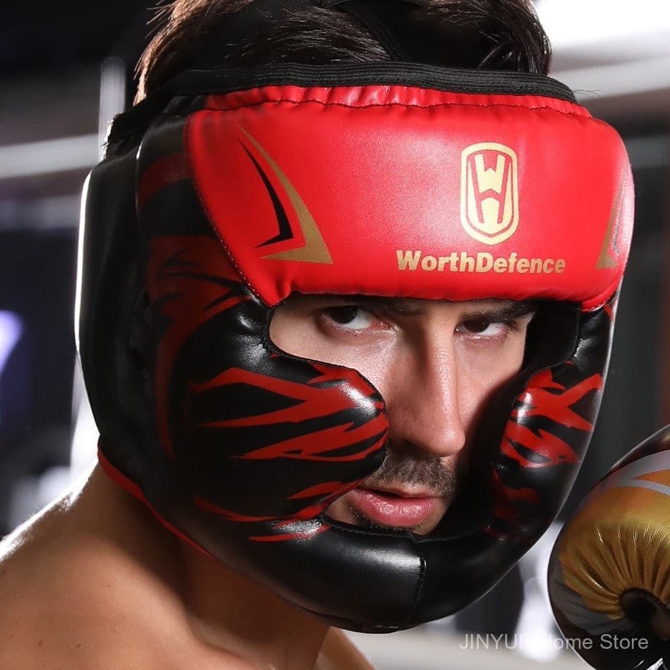 Capacete de Boxe Capacete de Boxe PU Karate Muay Thai Luta Livre Masculino Feminino Equipamento de Treinamento MMA Sanda