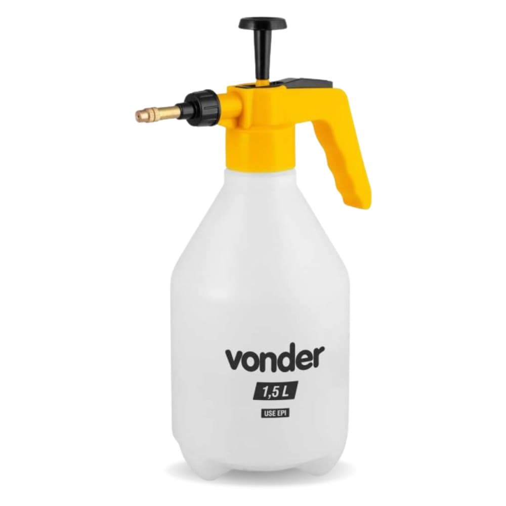 Borrifador Spray Garrafa Pulverizador 1,5L Compressão Vonder Manual Jato Regulável Pulverização Geral Doméstico Plástico