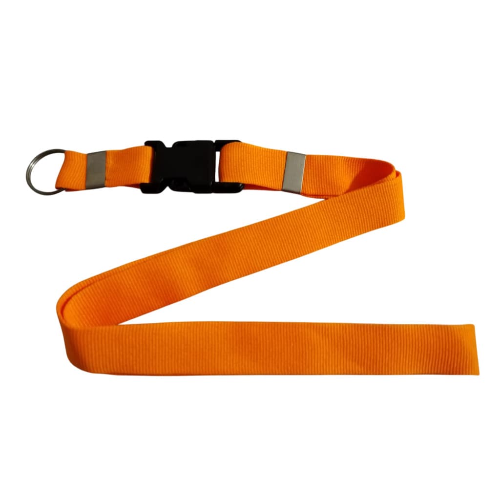 Kit 2 Cordão de Pescoço c/ Engate Saque Rápido na cor Laranja p/ Chave de Casa Moto Crachá e Eventos