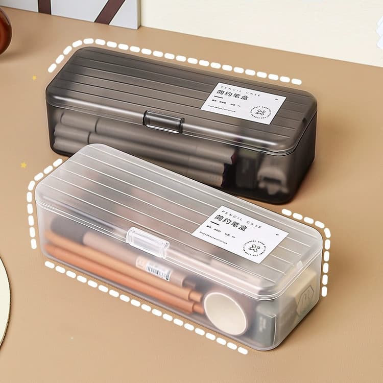 Caixa De Papelaria Transparente De Grande Capacidade , Estojo Multifuncional Para Crianças , Marcador De Estudante , Can