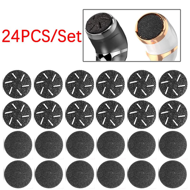 24 Pçs/Set Substituição Disco De Lixa Pé Pedicure Discos Lixar Acessório De Papel Para Arquivo De Elétrico Máquina Remov