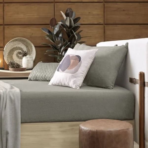 Lençol De Pelinho Com Elástico Plush Inove Casal 138x188x30cm - Lençol Plush Taupe