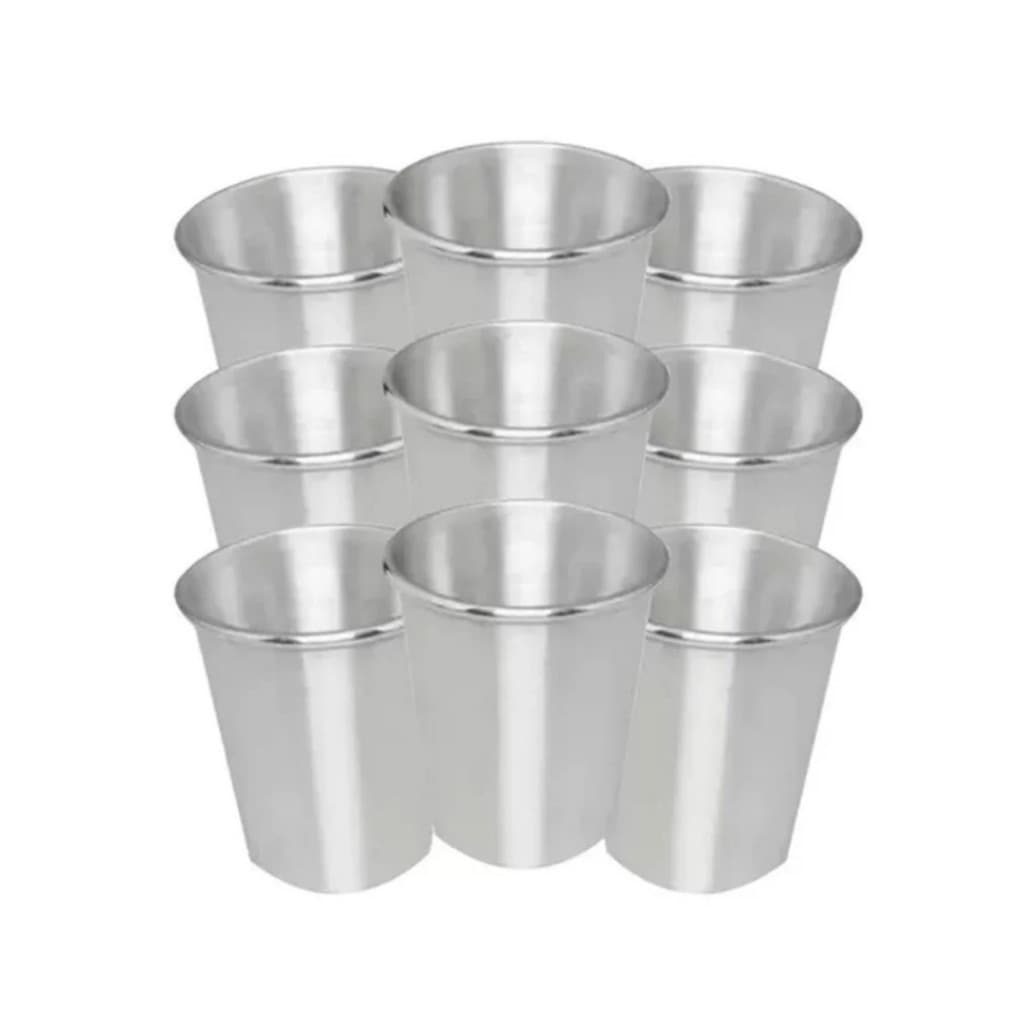 10 Copo Alumínio P/ Cerveja Suco Refrigerante Água 300ml