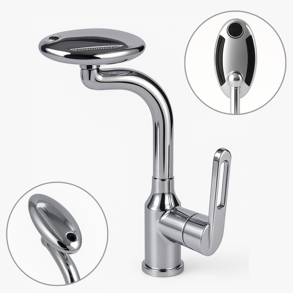 Torneira de aco para Pia  - Luxo - Água Fria/Quente - 4 Jatos