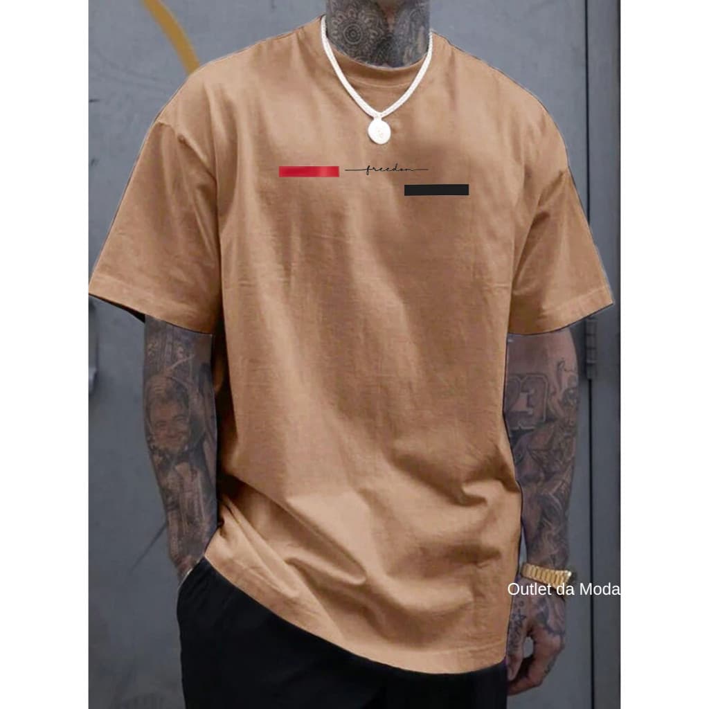 Camiseta Masculina Streetwear Freedom Camisa 100% algodão