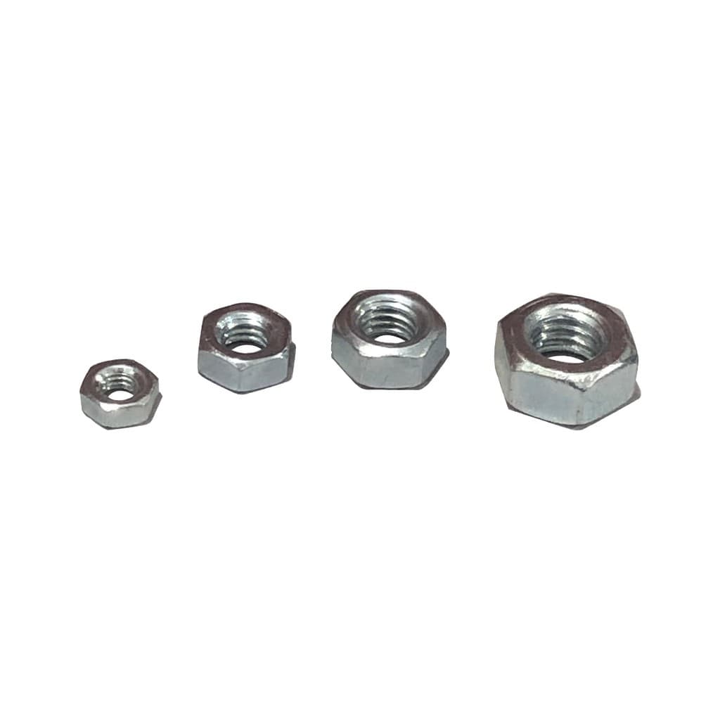 Kit Porca Sextavada M3, M4, M5 E M6 Zincado Branco C/25 Unid