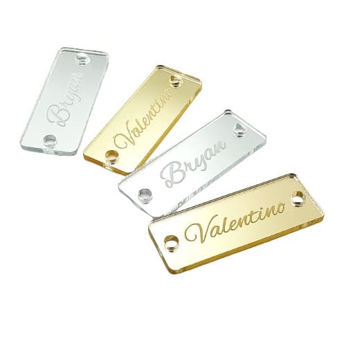 Etiqueta Acrílica Personalizada Retangular 4.0X1.5 cm