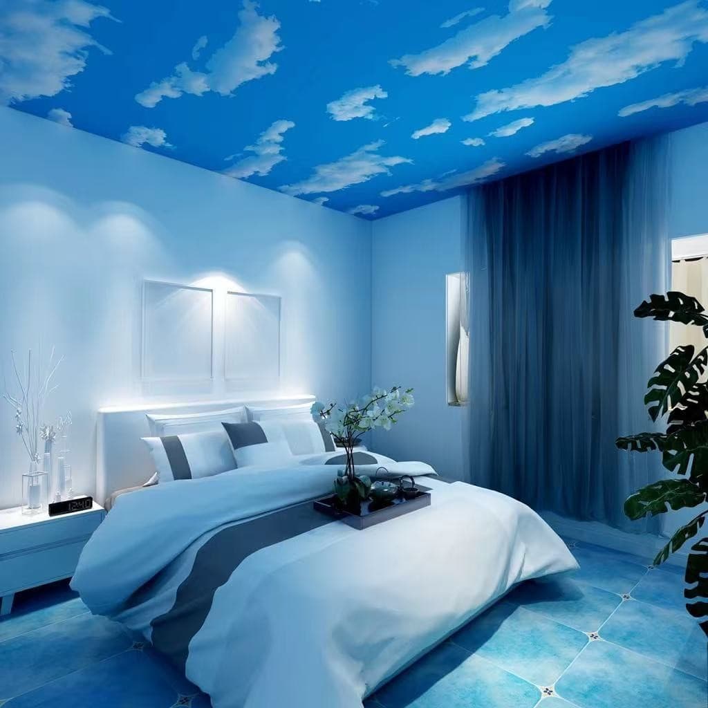 Papel de Parede 5mx 45CM Adesivo Autocolante GEOMÉTRICO 3D Sala Para Teto Espaço Universo Paisagem Céu Galaxia