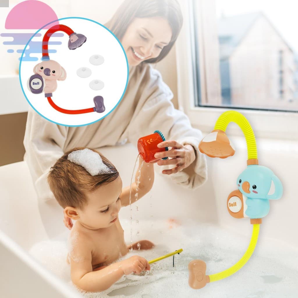 Cabeça De Chuveiro De Banho De Bebê Elefante Elétrico Sprinkler Brinquedo Com 3 Ventosas Para Meninos Meninas SHOPSKC392