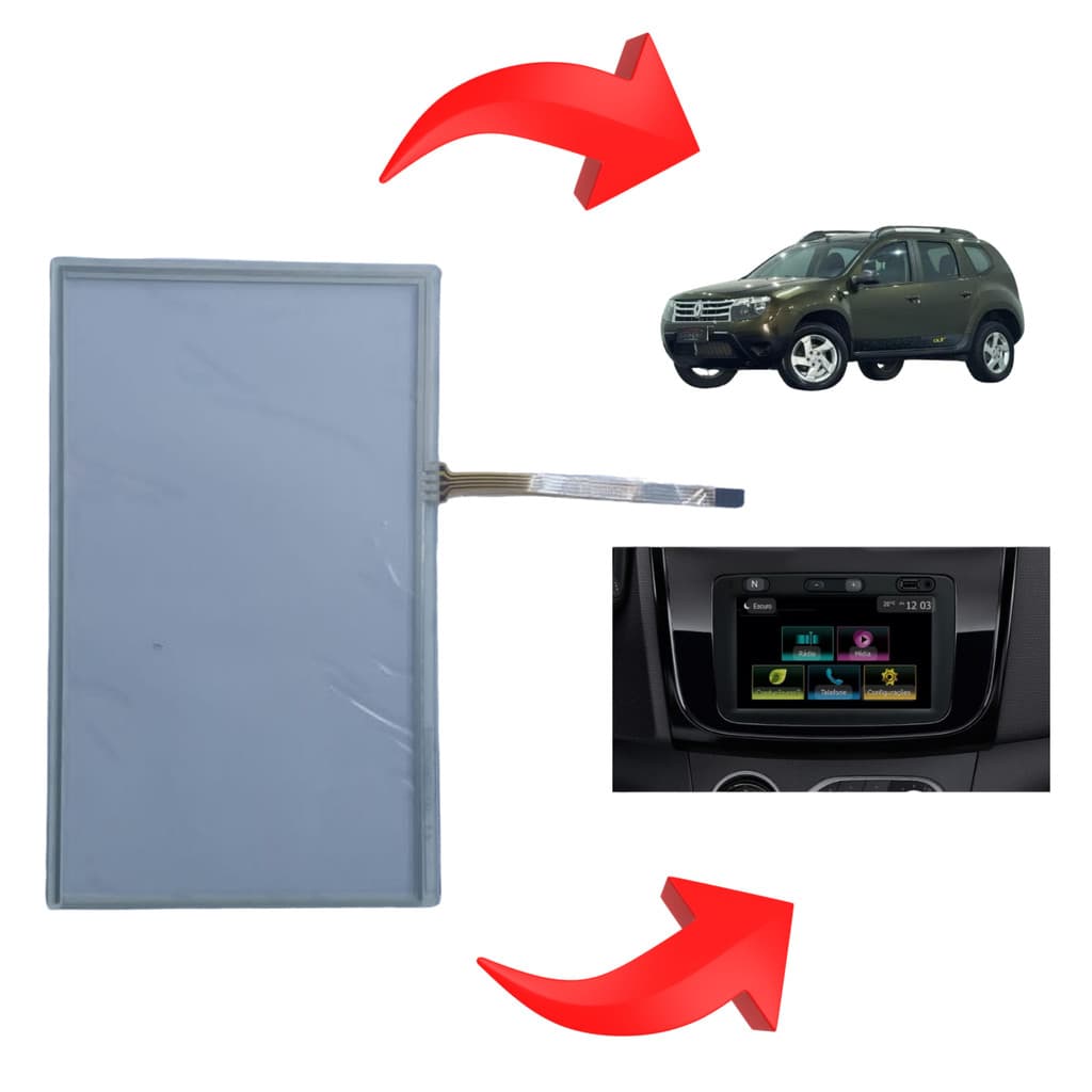 Tela Touch Para Central Multimidia Sandero Duster Logan renaut ano 2012 ao 2016