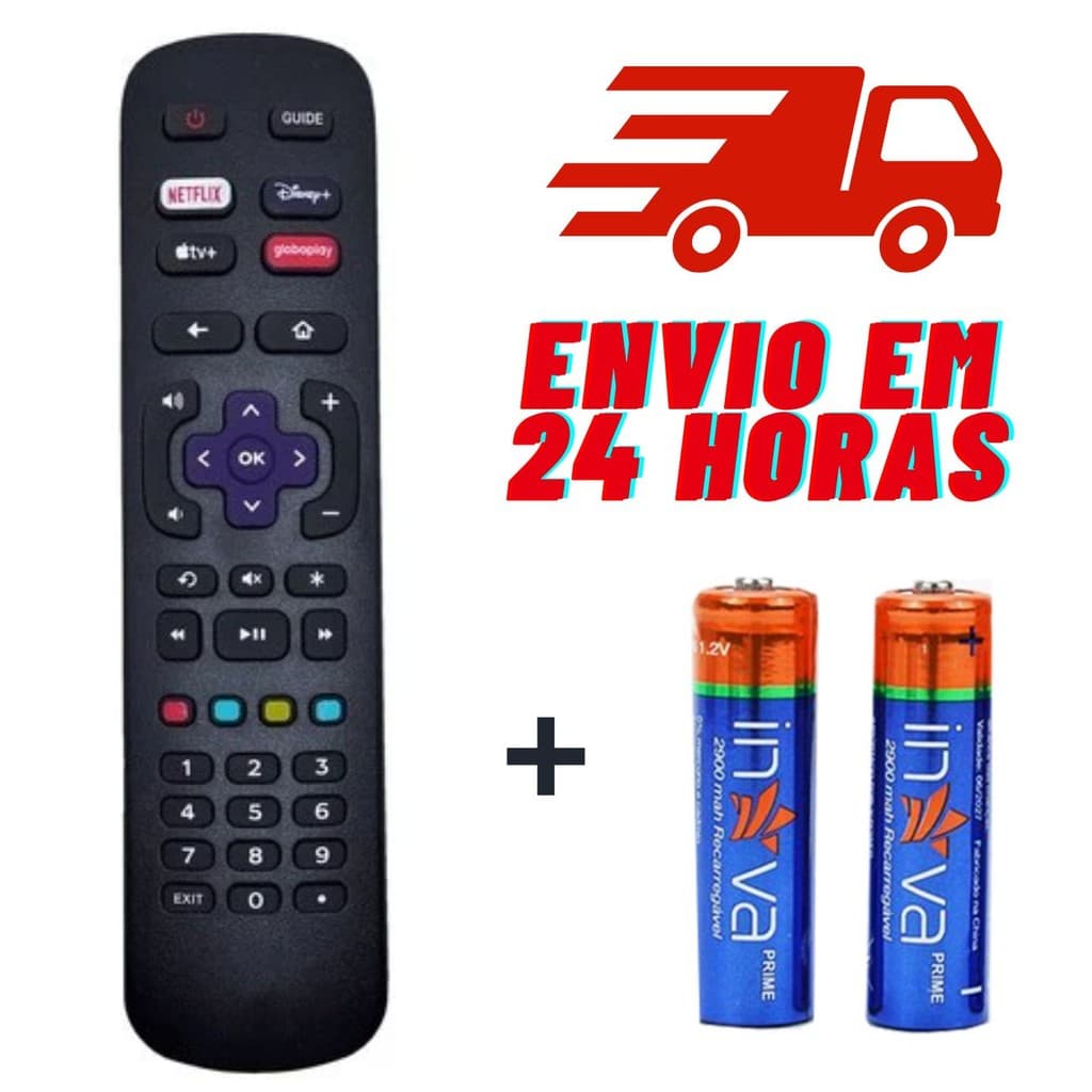 Controle Remoto compatível Tv Philco Roku Smart FBG-9206