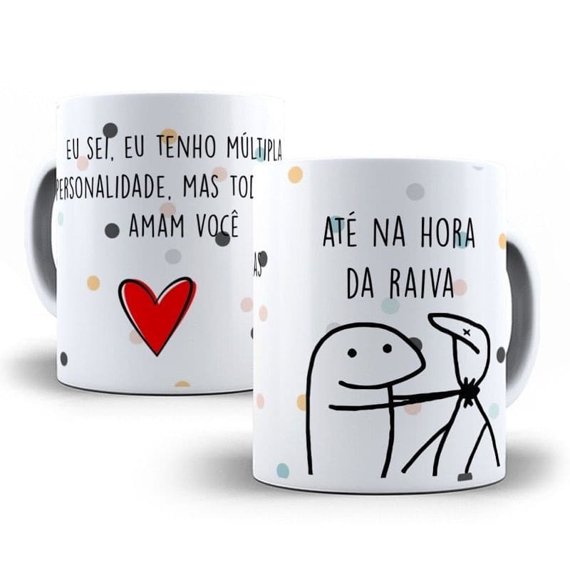 caneca personalizada flork te amo copo personalizado xícara café porcelana 325ml