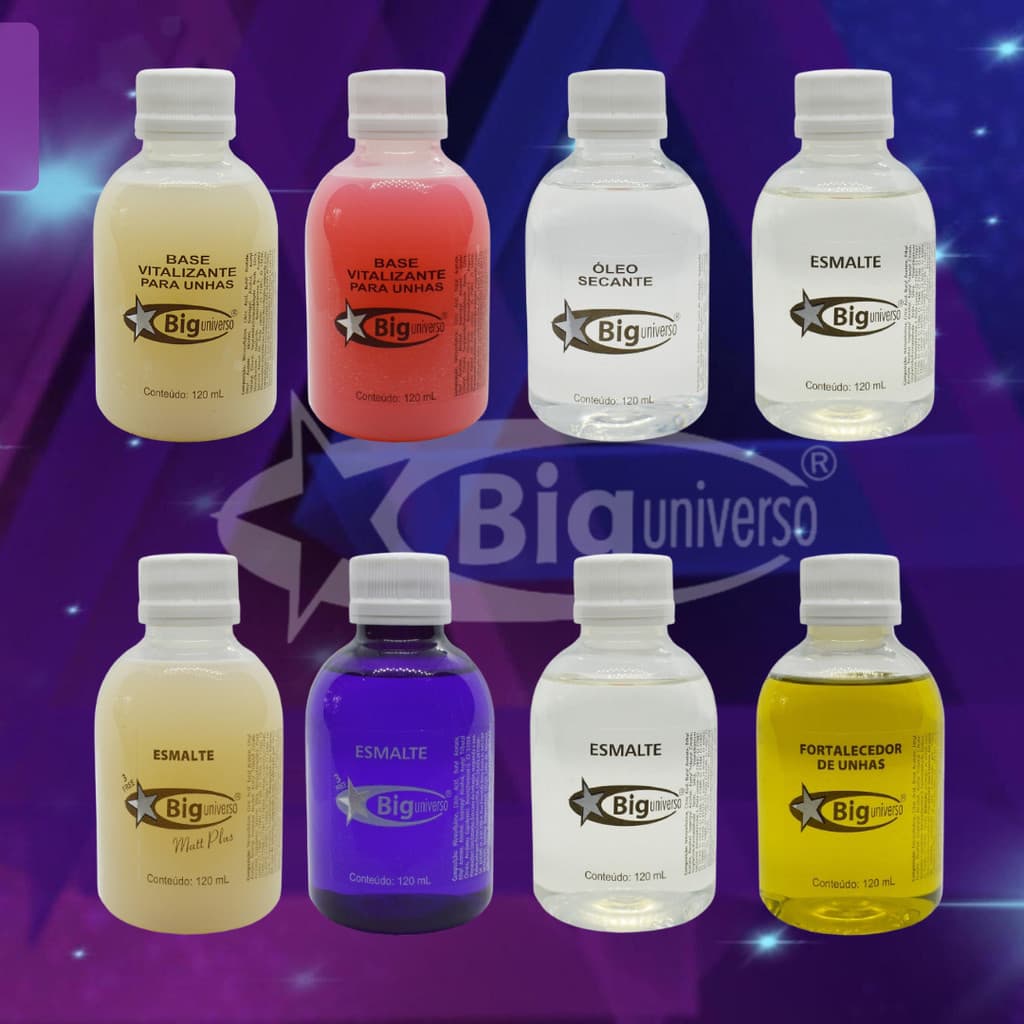 Esmaltes Base Cuidados 120ML Big Universo Profissional variações Manicure Cremoso