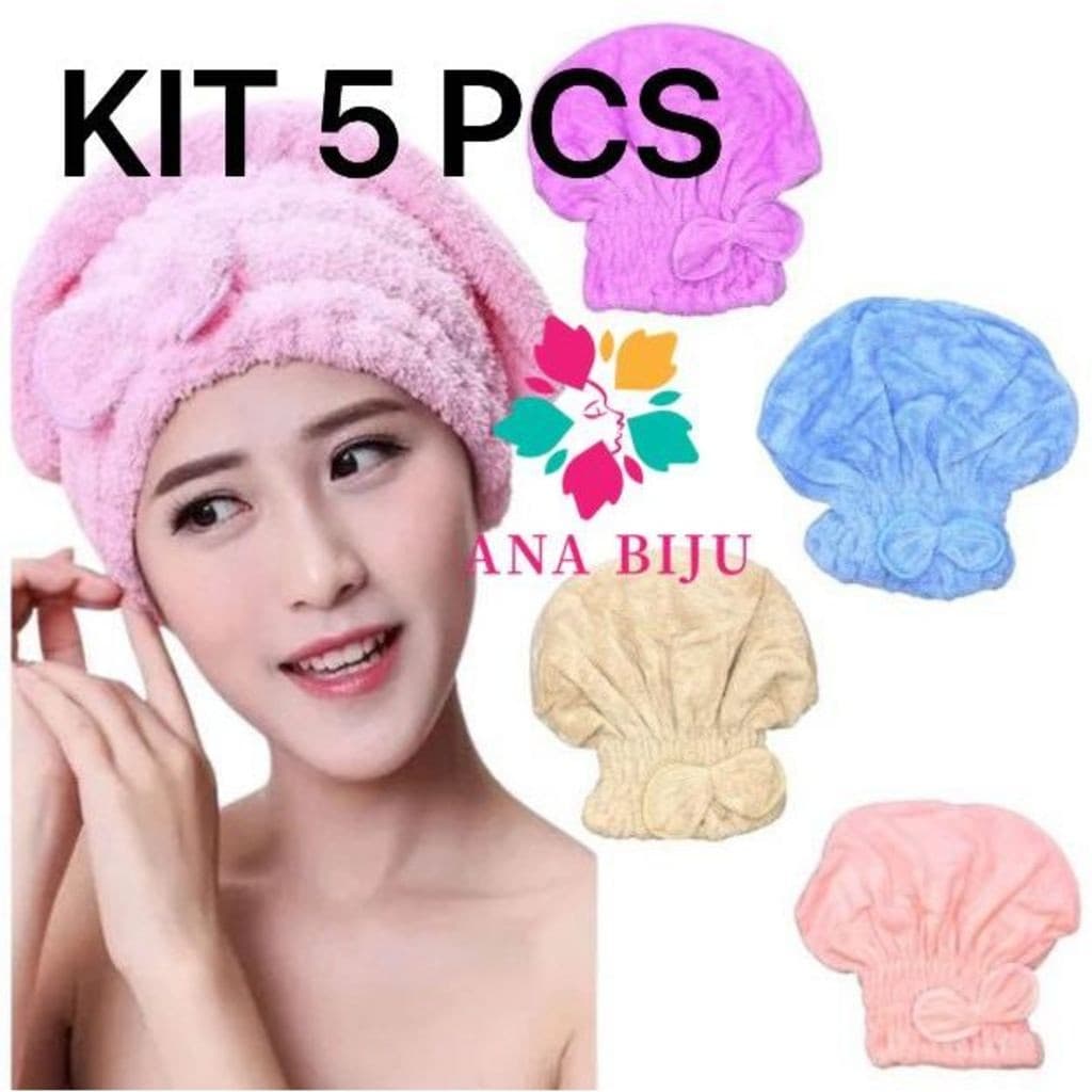 GGUAN 5 PCS Touca para seca cabelo Mágica Touca de Banho Absorvente Toalha de Microfibra