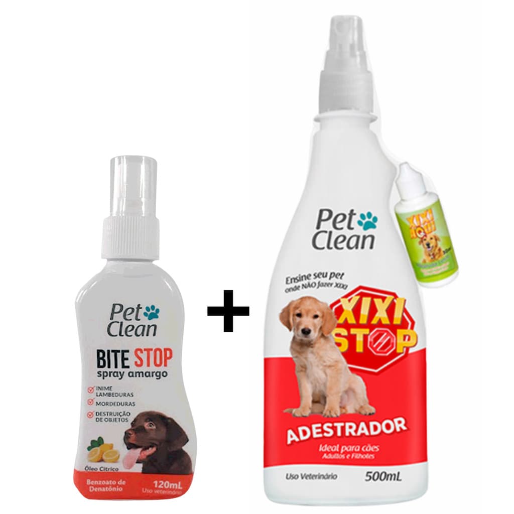 Kit Bite Stop + Xixi Stop para Cachorro Pet Clean
