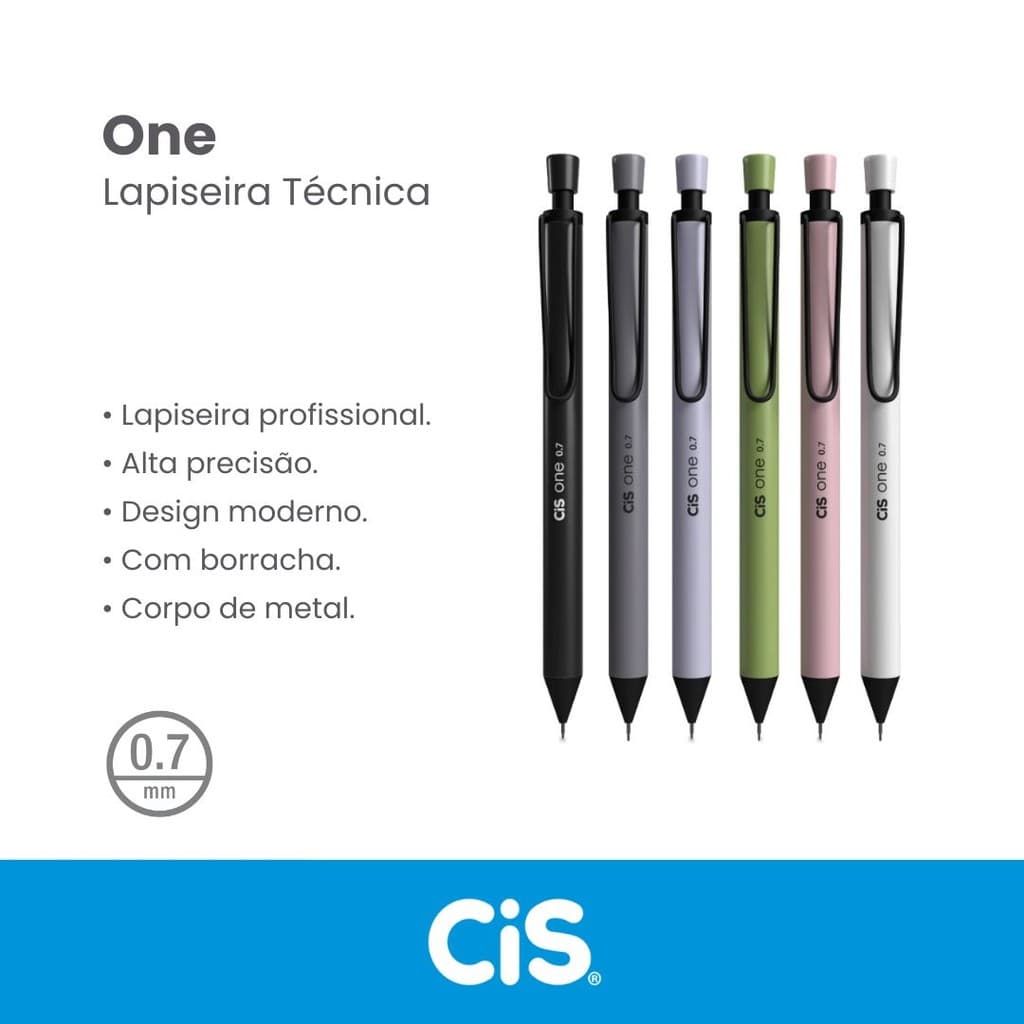 LAPISEIRA TÉCNICA PROFISSIONAL C/ BORRACHA 0.7MM CIS ONE