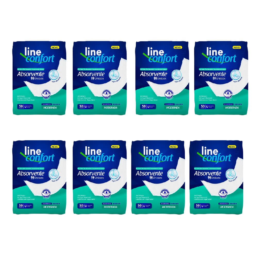 kit 8 Absorvente Geriátrico Pós Operatório Pós Parto Line Confort